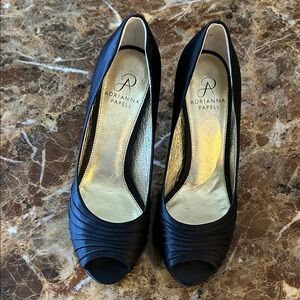 Adrianna Papell Elegant Black Peep Toe Heels